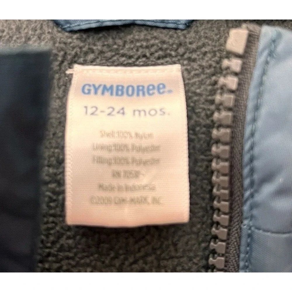 Gymboree Puffer Vest Boys - 12 - 24 Mos Green Zip Front Outdoors Fiber Filled
